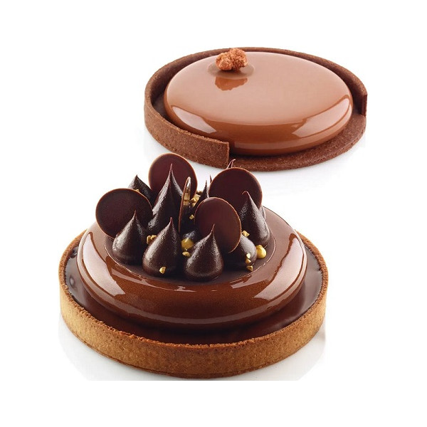 Kit Tarte Ring Round 15 cm Silikomart: stampo in silicone e due anelli microforati per crostate e torte da 15 cm