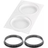 Kit Tarte Ring Round ø15 cm Silikomart: stampo in silicone e due anelli microforati per crostate e torte di ø15 cm