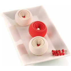 Coccola Silikomart (Ø7×H5,5cm) – Stampo in Silicone per 6 Monoporzioni 3D con Decoro Cuore (130ml)