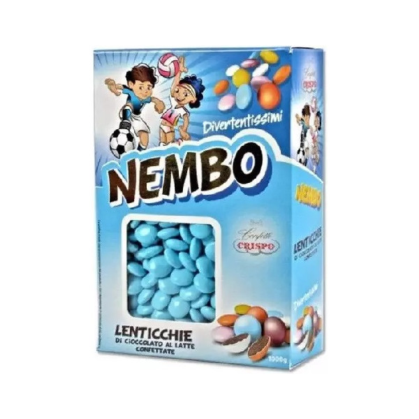 Nembo celeste lenticchie di cioccolato al latte confetti celesti Crispo 1 kg