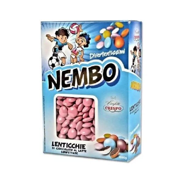 Nembo rosa lenticchie di cioccolato al latte confetti rosa Crispo 1 kg