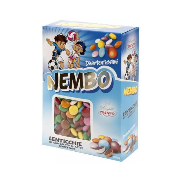 Nembo assortite lenticchie di cioccolato al latte confetti colorati Crispo 1 kg