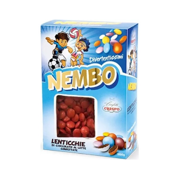 Nembo rosso lenticchie di cioccolato al latte confetti rossi Crispo 1 kg