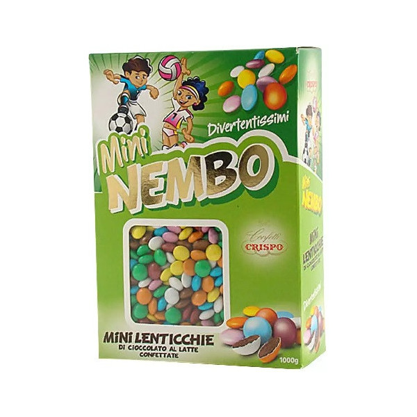 Mini Nembo assortite mini lenticchie di cioccolato al latte mini confetti colorati Crispo 1 kg