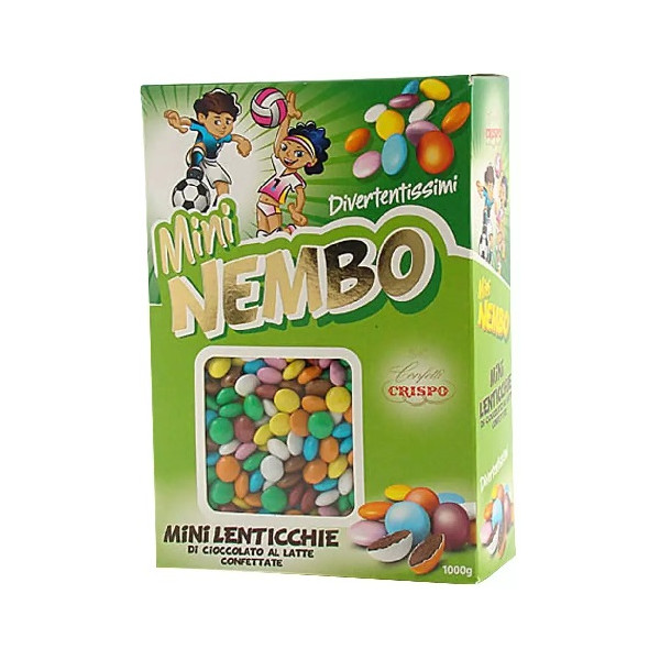 Mini Nembo assortite mini lenticchie di cioccolato al latte mini confetti colorati Crispo 1 kg
