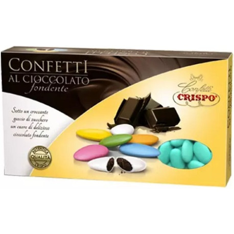 Confetti verde Tiffany al cioccolato fondente da 1 kg Crispo Confetti verde Tiffany al cioccolato fondente da 1 kg Crispo