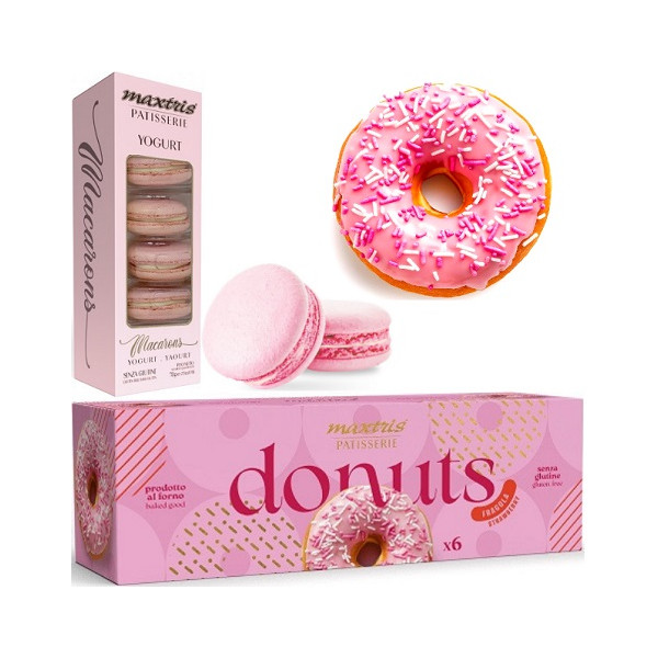 Kit Dolci rosa Maxtris Patisserie 5 Macarons 6 Donuts