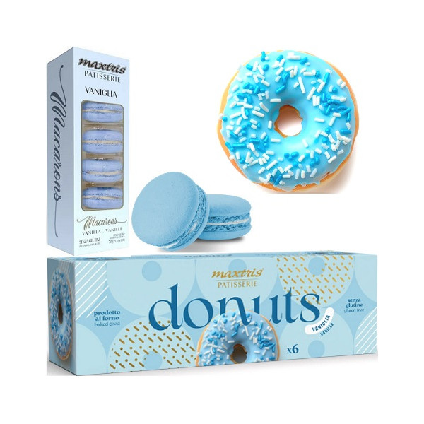 Kit Dolci celeste Maxtris Patisserie 5 Macarons 6 Donuts