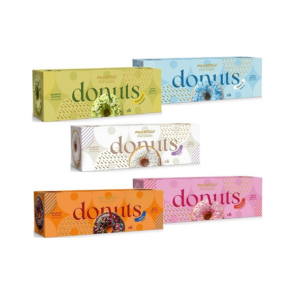 Kit Maxtris Donuts assortiti 30 ciambelle colorate da 35 g