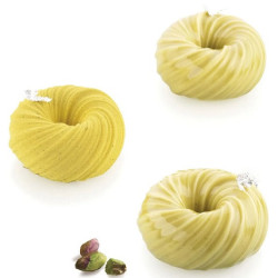 Intreccio 105 Silikomart (Ø7,5×H3,5cm) – Stampo in Silicone Bianco per 6 Ciambelline 3D Intrecciate (105ml)