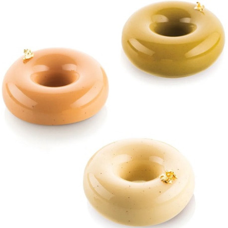 Donuts Fourmand 80 Silikomart stampo in silicone 6 ciambelline eleganti 3D ø72 h 27 mm