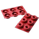 Stampo per 6 ciambelle grandi o 6 donuts grandi dal diametro di 7,5 cm in silicone da Silikomart