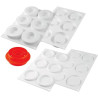 Kit The Ring Silikomart per dolce a ciambella con 2 stampi silicone Ø 85/50 h 18 mm e cutter Kit The Ring Silikomart per dolce a ciambella con 2 stampi silicone Ø 85/50 h 18 mm e cutter