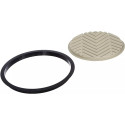 Kit Tarte Grafique Stampo Silicone tema linee grafiche con Anello Tondo di Silikomart
