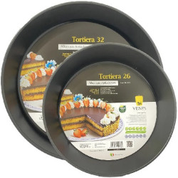 Tortiera tonda liscia Vespa in alluminio antiaderente alta 6 cm diametro 26 o 32 cm