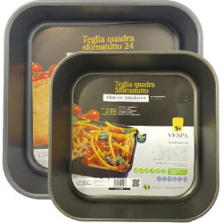 20 o 25 cm Teglia Quadrata Sfornatutto Vespa Alluminio Antiaderente h5,4cm | Stampo per Forno e Air Fryer