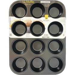 Stampo 12 muffin o cupcake tondi di ø7 cm di Vespa in acciaio antiaderente teglia 35 x 26,5 x h 3 cm