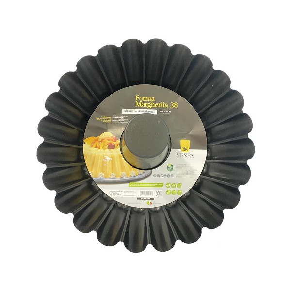 Stampo per Babà o Budino / Margherita con tubo di Vespa in alluminio antiaderente da 28 x 9 cm