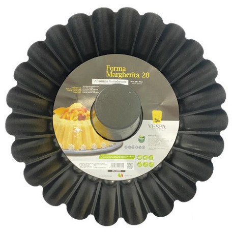 Stampo per Babà o Budino / Margherita con tubo di Vespa in alluminio antiaderente da 28 x 9 cm