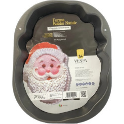 Forma Babbo Natale Vespa in Alluminio Antiaderente – Stampo per Torte Natalizie 36×28,5×H5 cm