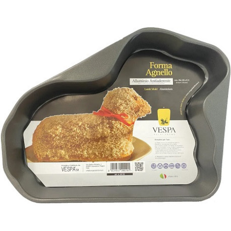 Stampo forno a forma di agnello in alluminio antiaderente o teflonato da Vespa Dolci Forme