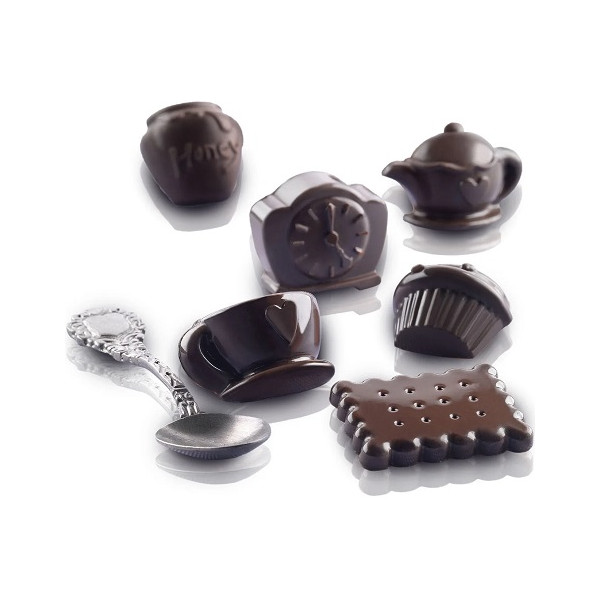 Teatime Silikomart stampo in silicone cioccolatini ora del tea di alice nel paese delle meraviglie