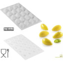 Quenelle 10 Silikomart stampo in silicone bianco mini quenelle 3D 43x21 h20 mm