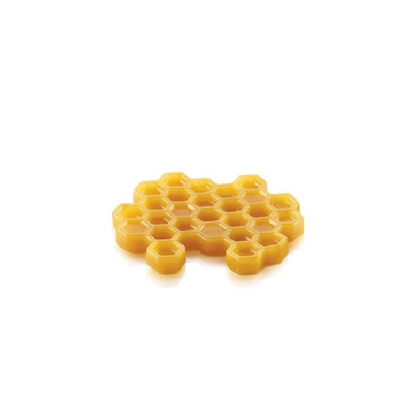 Stampo Miel 18 in silicone bianco per 6 forme o decori ad alveoli esagonali di 7,5 cm da Silikomart