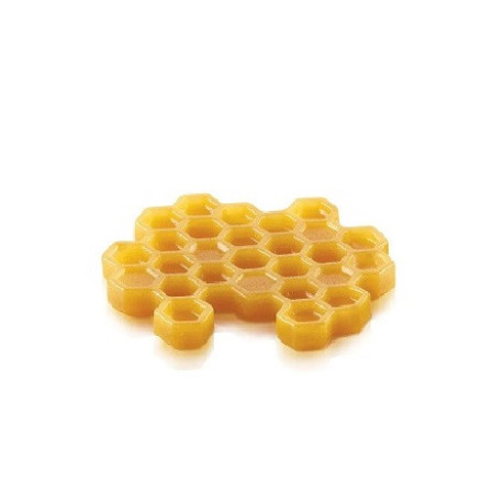 Stampo Miel 18 in silicone bianco per 6 forme o decori ad alveoli esagonali di 7,5 cm da Silikomart