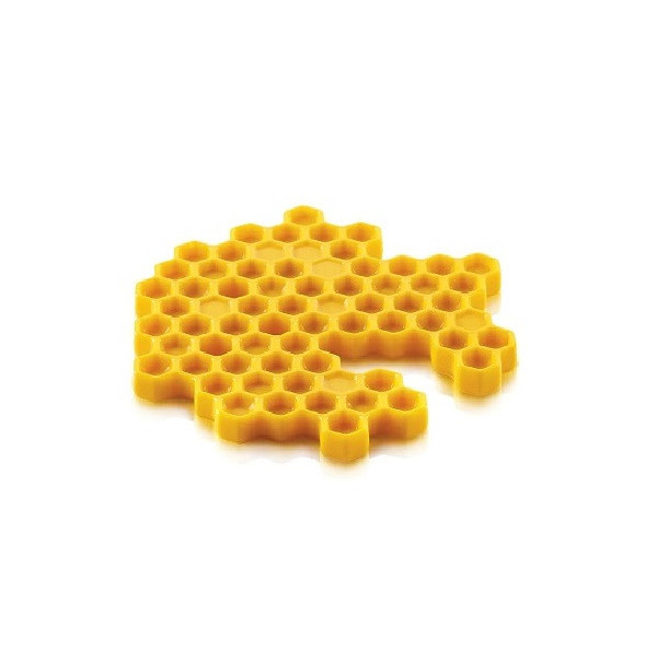 Stampo Miel 80 in silicone bianco per 2 forme o decori ad alveoli esagonali di 14 cm da Silikomart