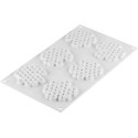 Stampo Miel 18 in silicone bianco per 6 forme o decori ad alveoli esagonali di 7,5 cm da Silikomart