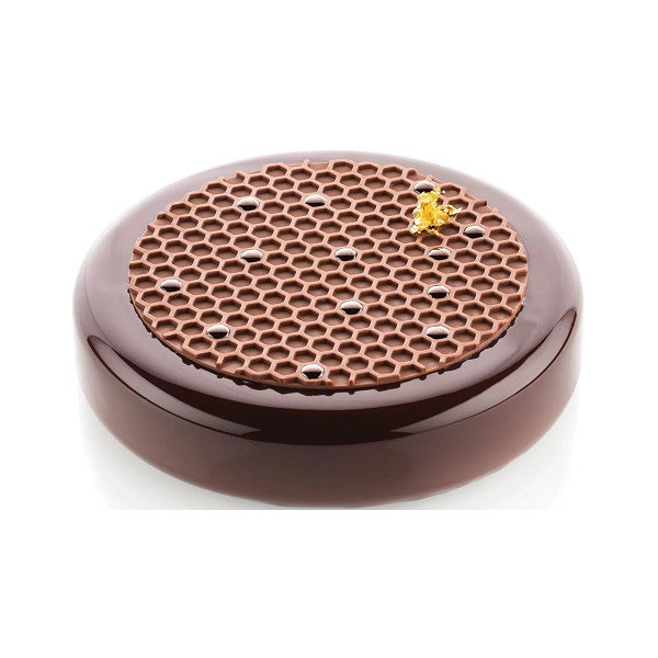 Alvéolé 9 Silikomart: tappeto in silicone da 14 cm per decorare torte a trama alveare