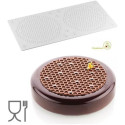 Alvéolé 9 tappeto in silicone decoro da 14 cm per torte a trama Alveare da Silikomart