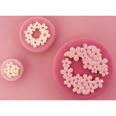 Kit Flora Silikomart set 3 stampi in silicone bianco per decorazioni a tema fiori Kit Flora Silikomart set 3 stampi in silicone bianco per decorazioni a tema fiori