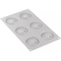 Plissé 23 Silikomart stampo in silicone bianco per decorazioni di monoporzioni a plissé