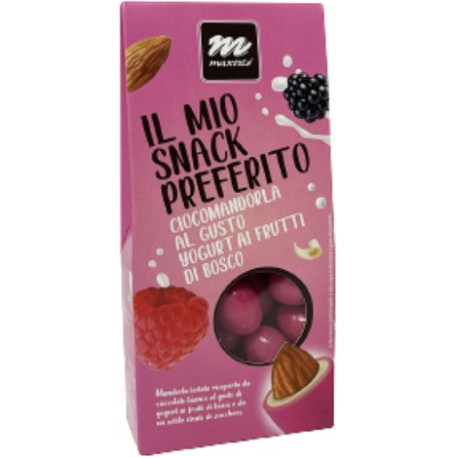 Sacchetto Maxtris Yogurt ai Frutti di Bosco confetti fucsia in confezione da 150 g
