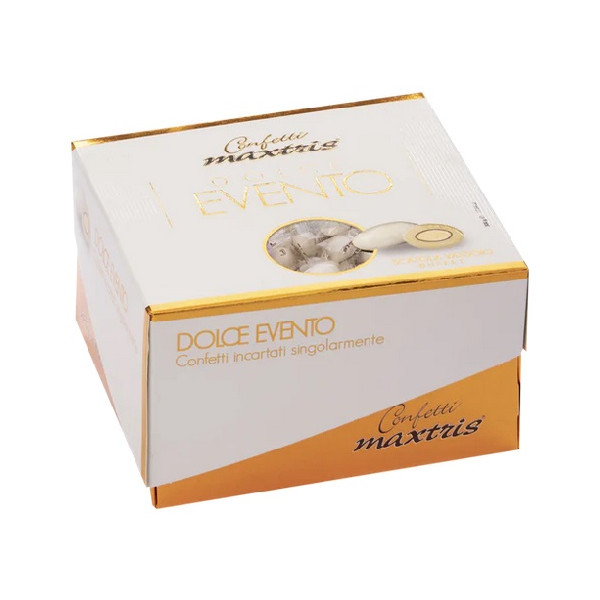 Vassoio Dolce Evento Bianco confetti bianchi Maxtris incartati da 500 g