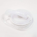 Nastro organza bianco con inserto cuori e striscia argento 20mmx25m