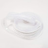 Nastro organza bianco con inserto cuori e striscia argento 20mmx25m Nastro organza bianco con inserto cuori e striscia argento 20mmx25m