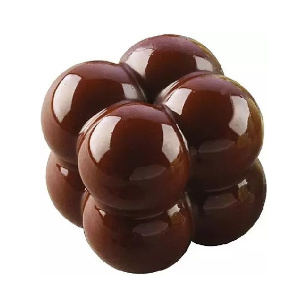 Stampo cioccolatini cubetti tridimensionali di sfere o Choco Game 3D in silicone marrone da Silikomart