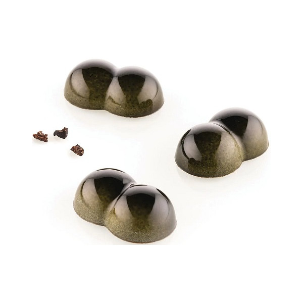 CH010 Bolla P: Stampo in Tritan per 24 Praline di Cioccolato con decoro a bolla da Silikomart