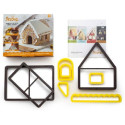 Set 8 tagliapasta casetta marzapane o casa delle fiabe in plastica da Decora