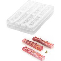 CH009 Goccia B: Stampo in Tritan per 8 Barrette di Cioccolato con decoro a goccia da Silikomart