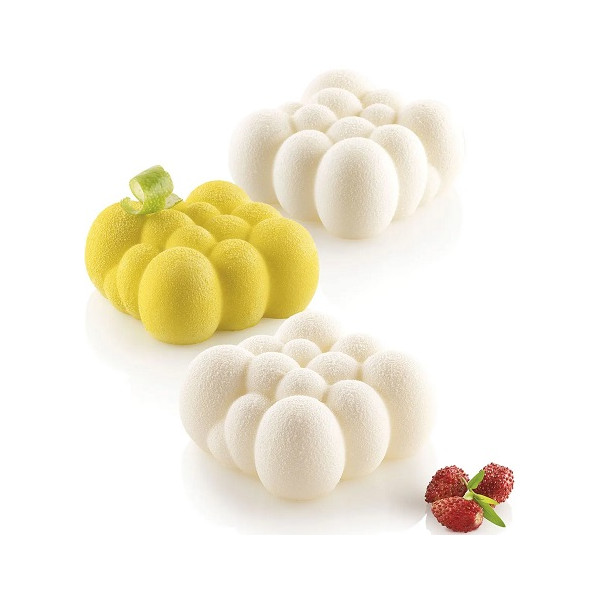 Cloud 120 Silikomart: stampo  6 monoporzioni nuvole in silicone bianco da 7,1x7,1xh3,4 cm