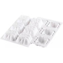 Cloud 120 Silikomart: stampo  6 monoporzioni nuvole in silicone bianco da 7,1x7,1xh3,4 cm