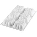 Cloud 120 Silikomart: stampo  6 monoporzioni nuvole in silicone bianco da 7,1x7,1xh3,4 cm