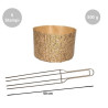 Kit Spillone 4 punte da 50 cm acciaio con 5 stampi panettone alto in carta da 500 g Kit Spillone 4 punte da 50 cm acciaio con 5 stampi panettone alto in carta da 500 g