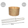 Kit spillone 4 punte acciaio da 50 cm con 5 stampi panettone alto in cellulosa da 300 g Kit spillone 4 punte acciaio da 50 cm con 5 stampi panettone alto in cellulosa da 300 g