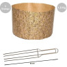 Kit spillone 4 punte da 62 cm acciaio con 5 stampi panettone alto in carta da 1500 g Kit spillone 4 punte da 62 cm acciaio con 5 stampi panettone alto in carta da 1500 g
