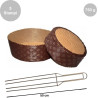 Kit spillone 4 punte da 50 cm con 5 stampi panettone basso in cellulosa da 750 g Kit spillone 4 punte da 50 cm con 5 stampi panettone basso in cellulosa da 750 g
